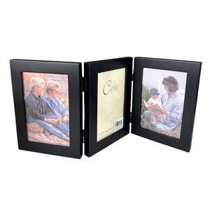 Carr Frames Black Triple Hinged 4x6 Picture Frame C56646 Folding 3 Photo Display